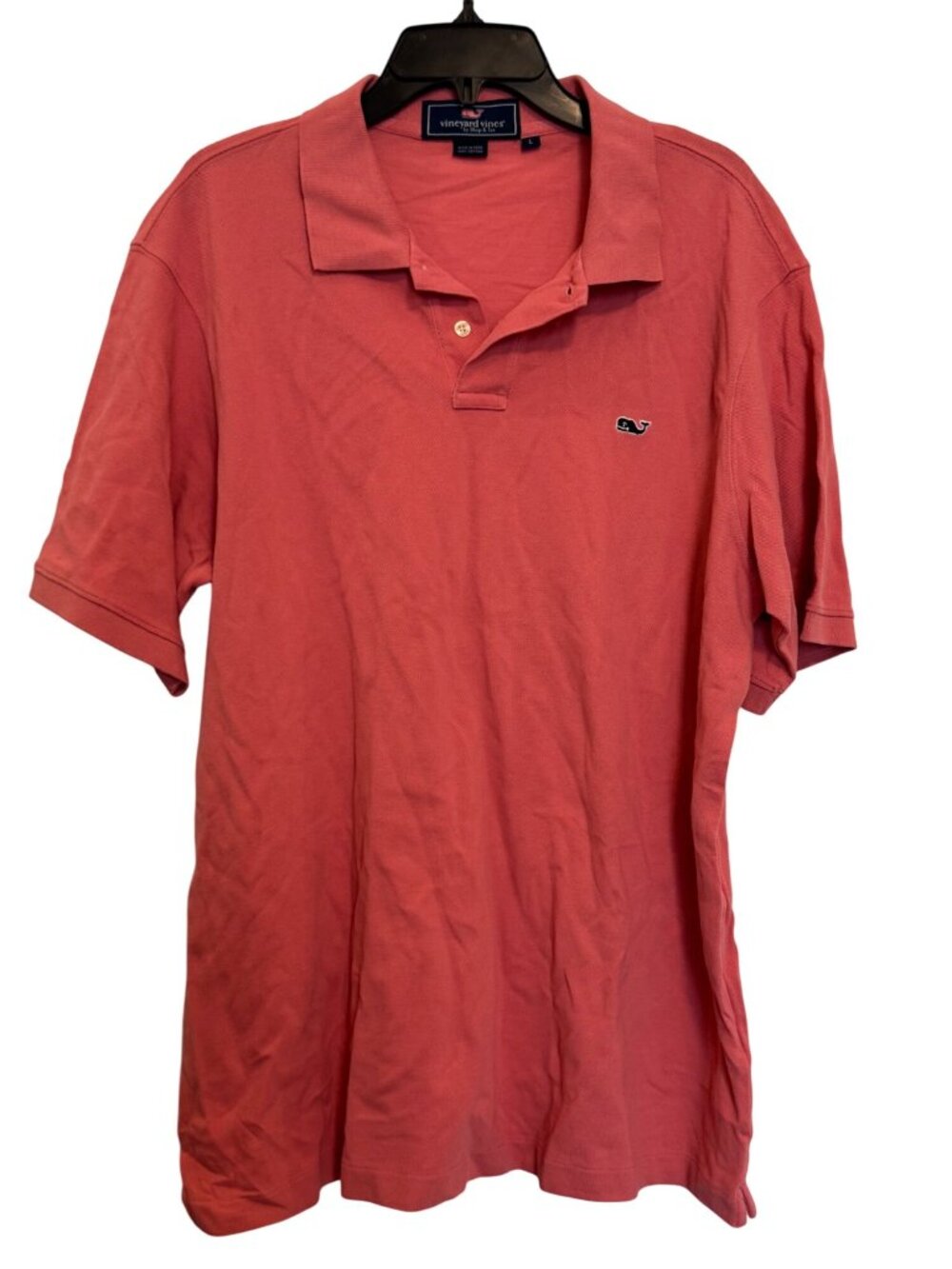 Vineyard Vines Mens Polo Shirt L Pink 100% Cotton